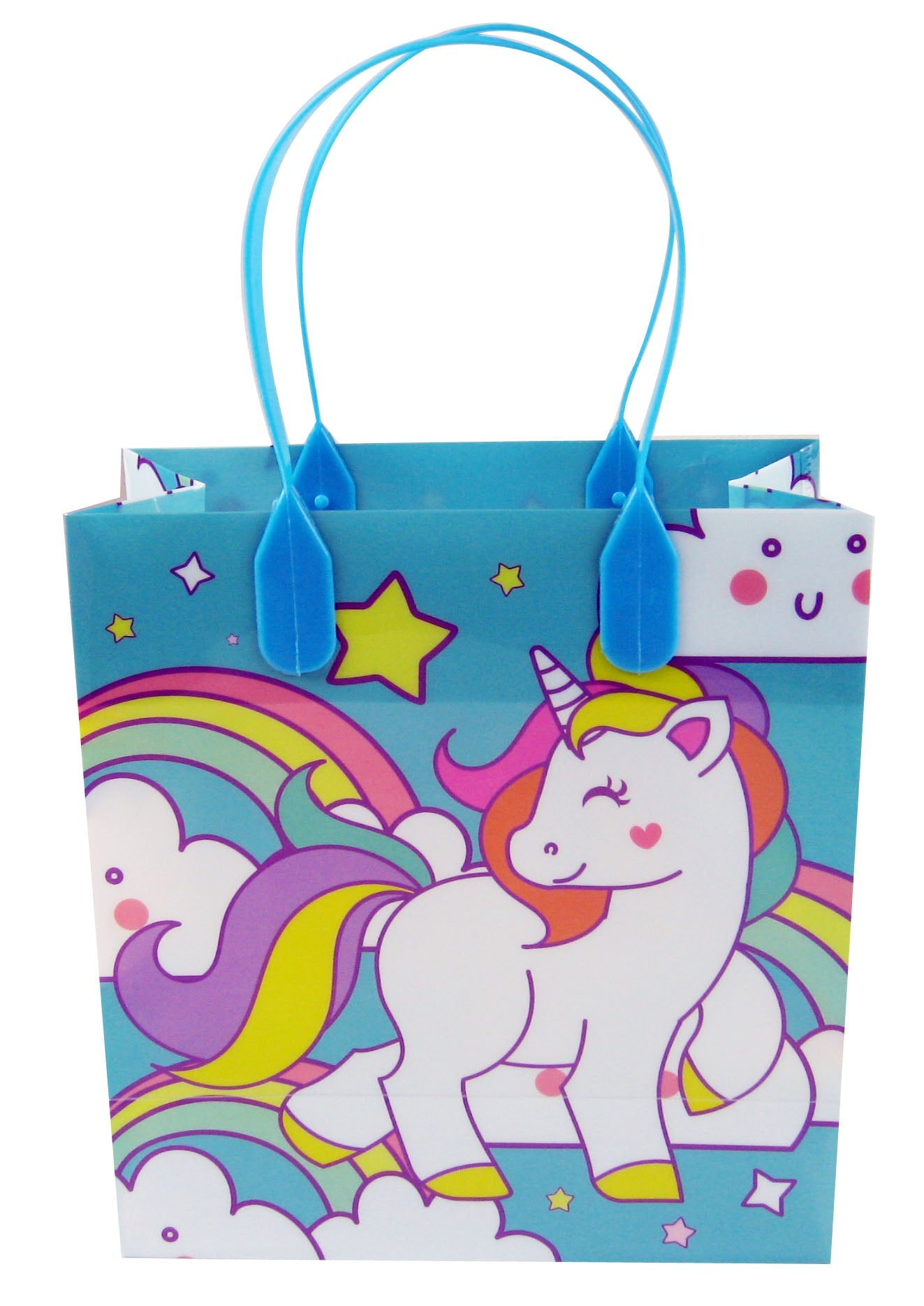Blue Unicorn Party Favor Bags Treat Bags - Set Of 6 Or 12
