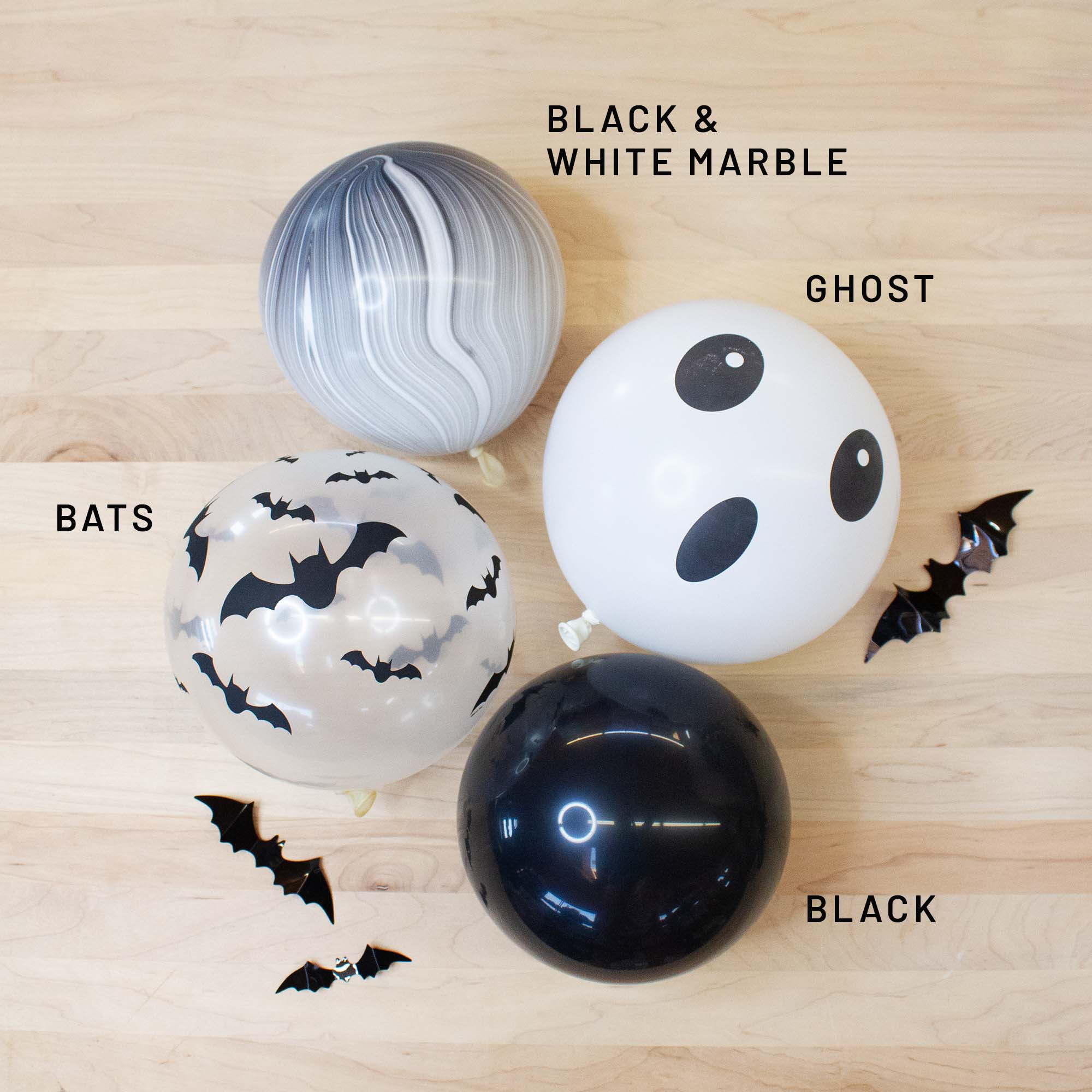 Premium Black Latex Balloon Packs (5", 11”, 16”, 24”, And 36”)