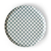 Checkered Blue Plate, Xl (set Of 8)