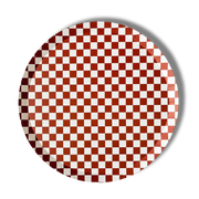 Checkered Red Plate, Xl (set Of 8)