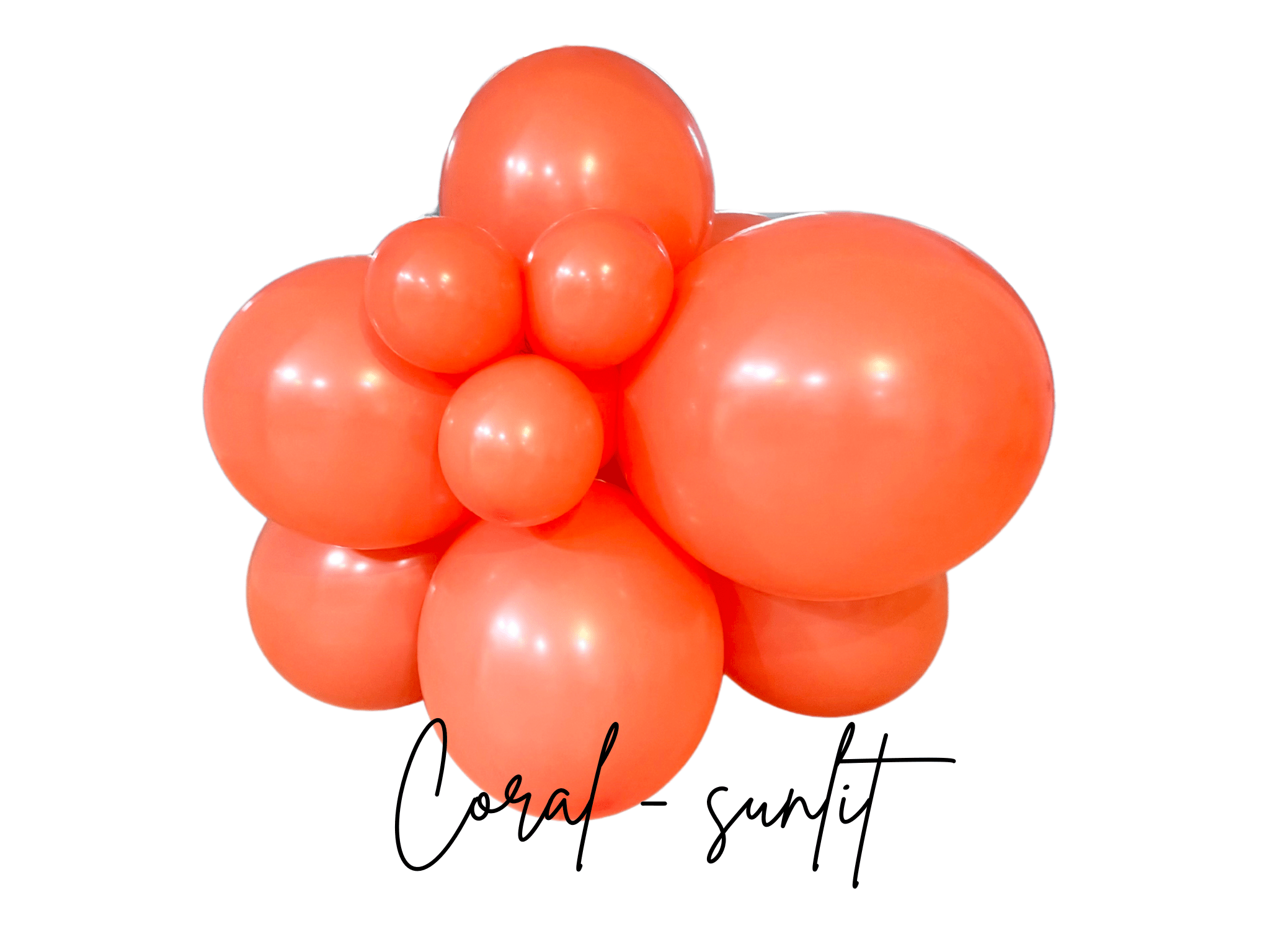 Premium Coral Latex Balloon Cluster (5", 11” And 17”)