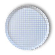 Premium Gingham Baby Blue Plate (12pcs)