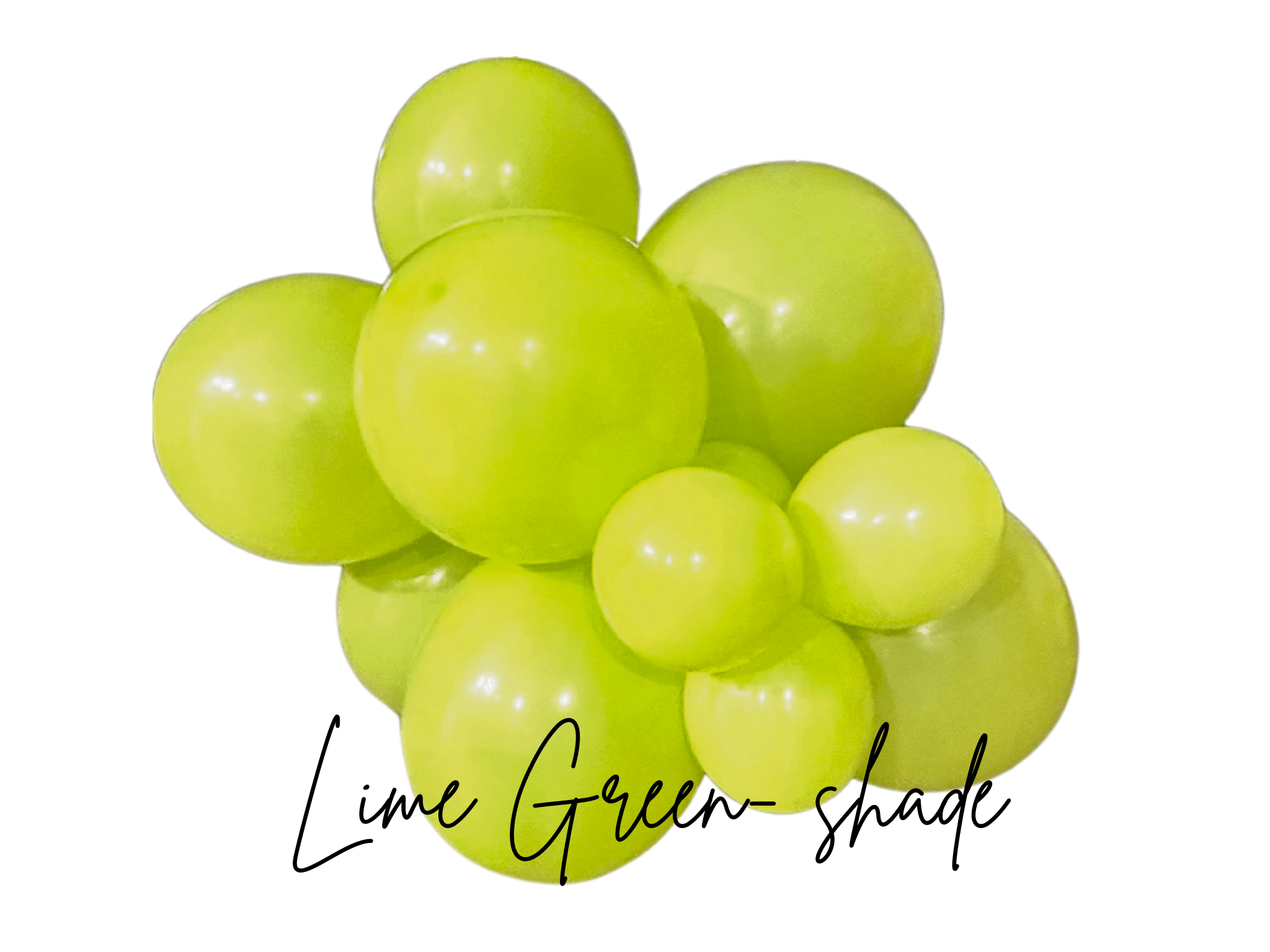 Premium Lime Green Latex Balloon Cluster (5", 11” And 17”)