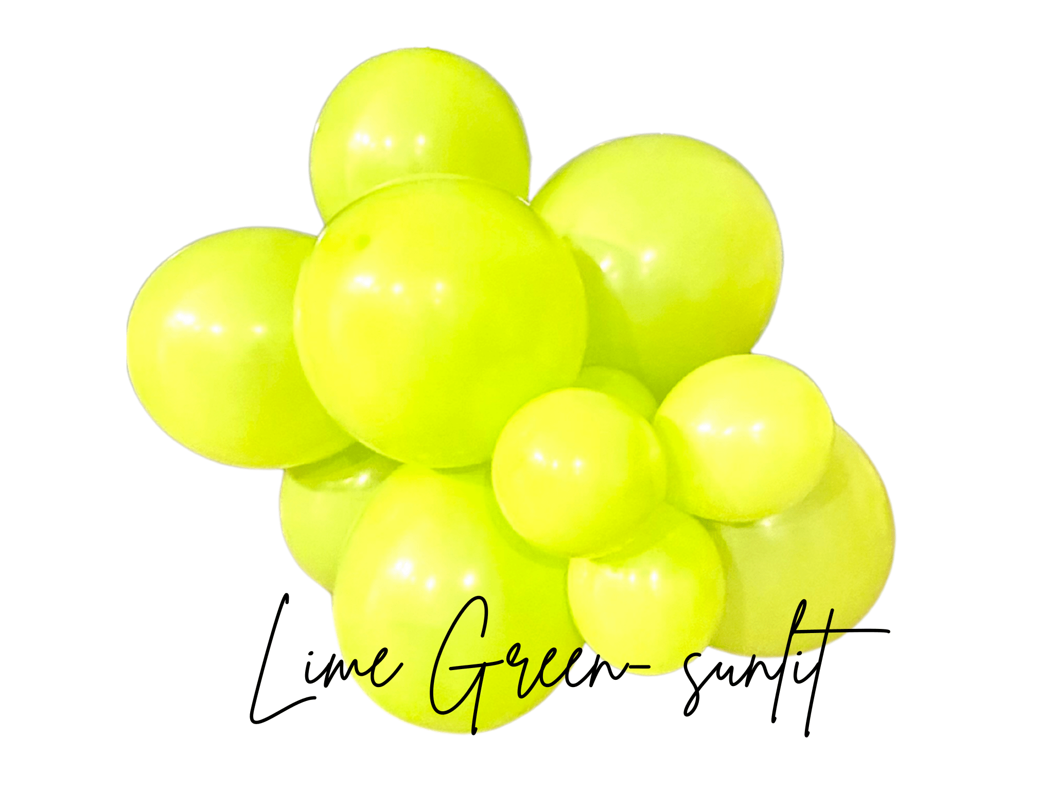 Premium Lime Green Latex Balloon Cluster (5", 11” And 17”)