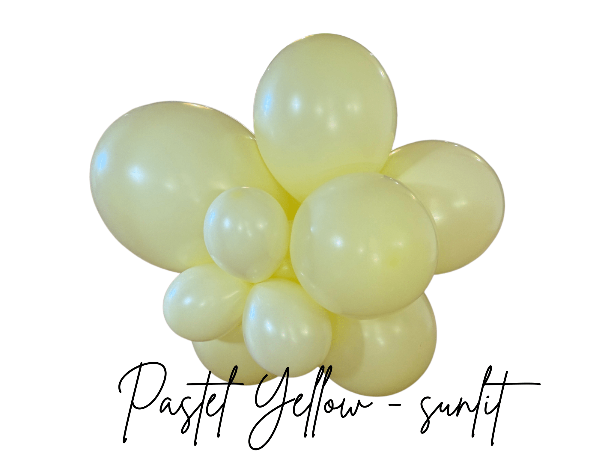 Premium Pastel Yellow Latex Balloon Cluster (5", 11” And 17”)