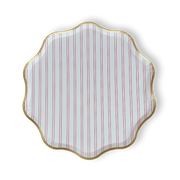 Premium Red Farmhouse Striped Plate (12pcs)