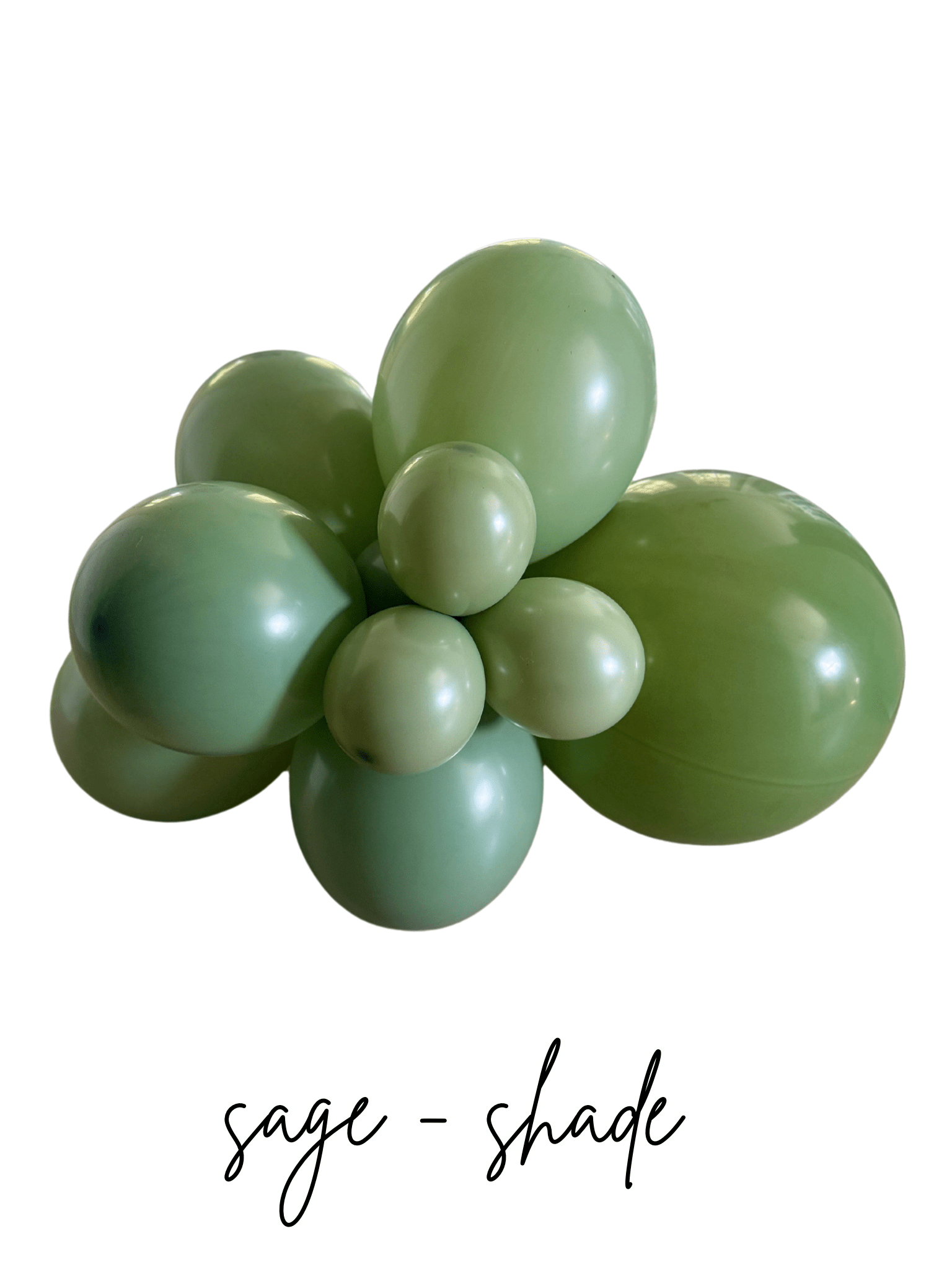 Premium Sage Green Latex Balloon Cluster (5", 11” And 17”)