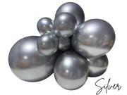 Premium Silver Latex Balloon Cluster (5", 11” And 17”)