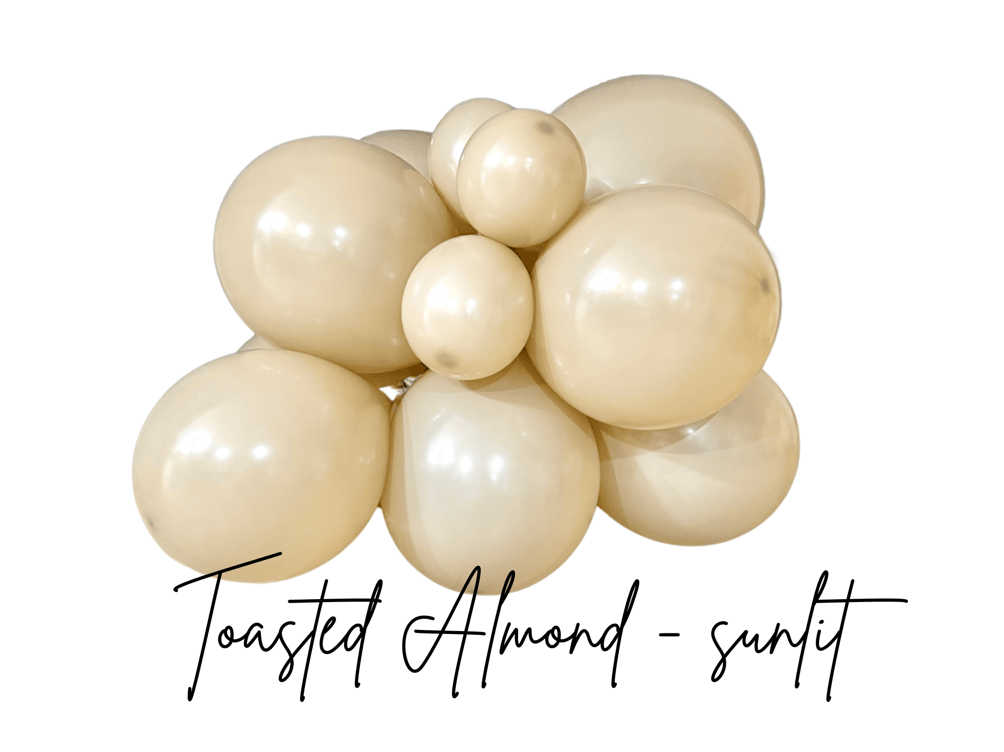 Premium Toasted Almond Latex Balloon Cluster (5", 11” And 17”)