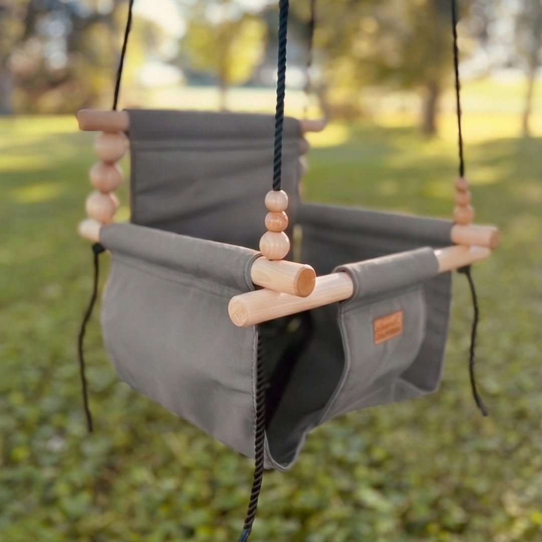 Premium Outdoor High Back Baby & Toddler Swing- Stone
