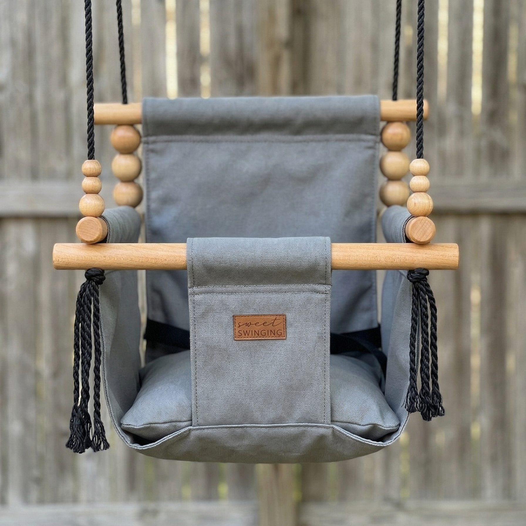 Premium Outdoor High Back Baby & Toddler Swing- Stone