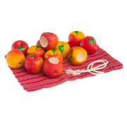 Educational Apple Counters Toy Set Of 12 In Linen Bag
