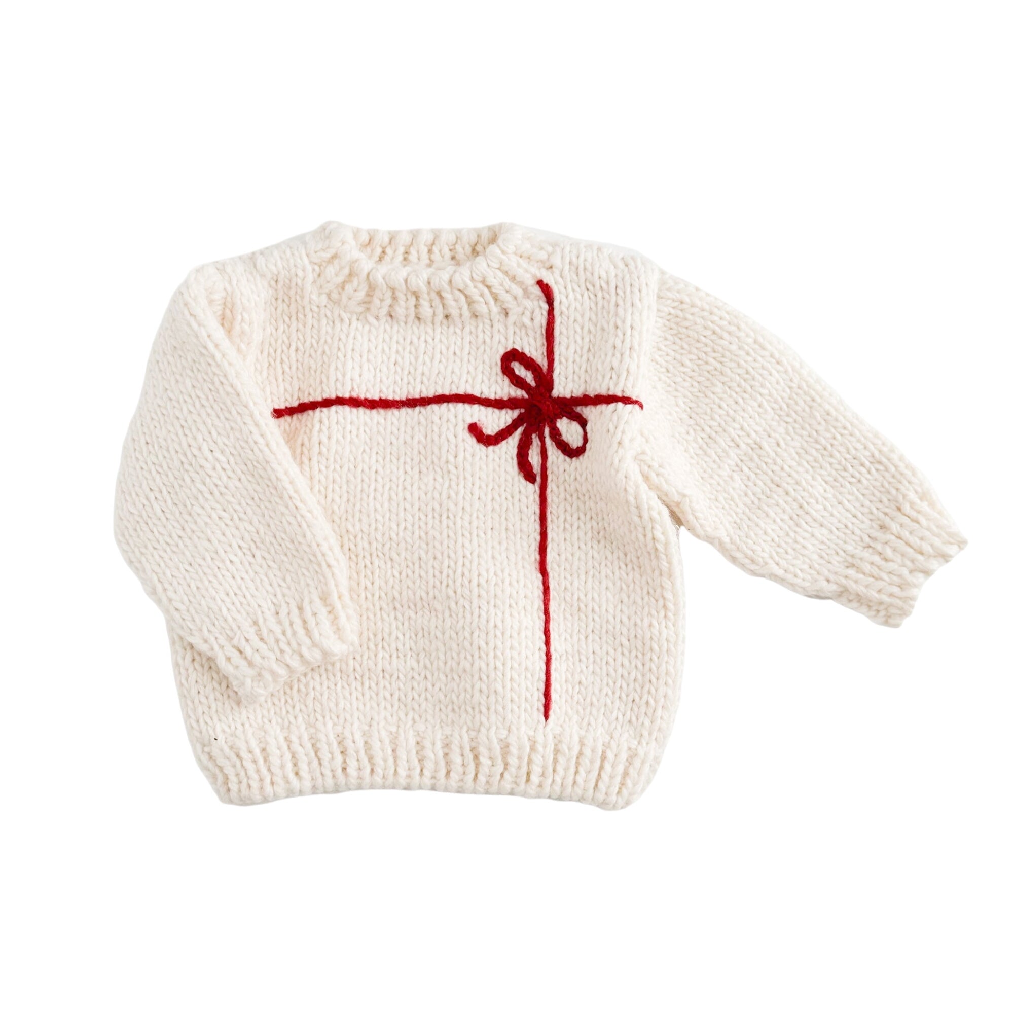 Present Sweater, Cream/red