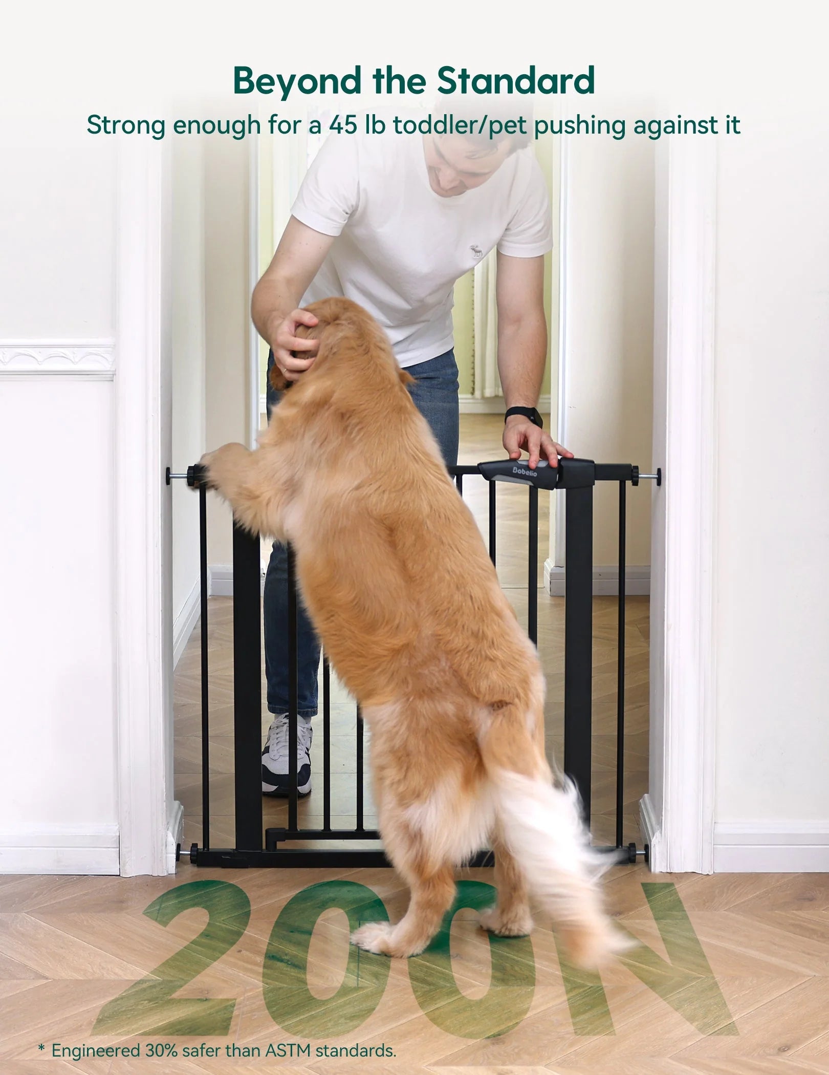 Pressguard C5 | Pressure Mounted Tall Baby Gate Fits Narrow To Standard Doorways