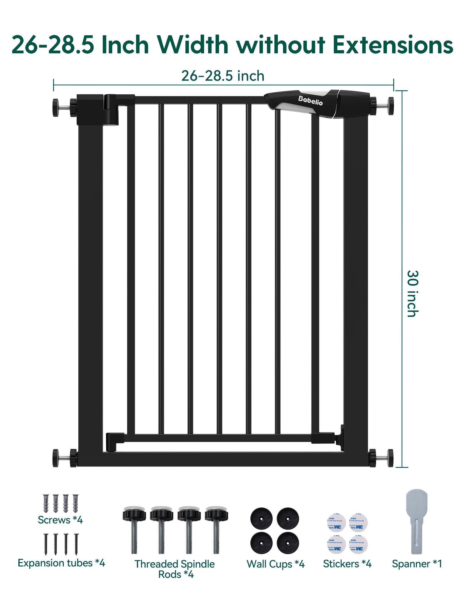 Pressguard C5 | Pressure Mounted Tall Baby Gate Fits Narrow To Standard Doorways