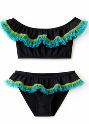 Black Bikini With Anemone Fringe