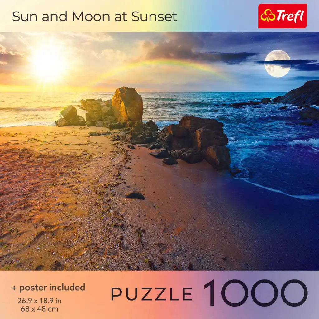 Sun And Moon At Sunset 1000 Piece Puzzle