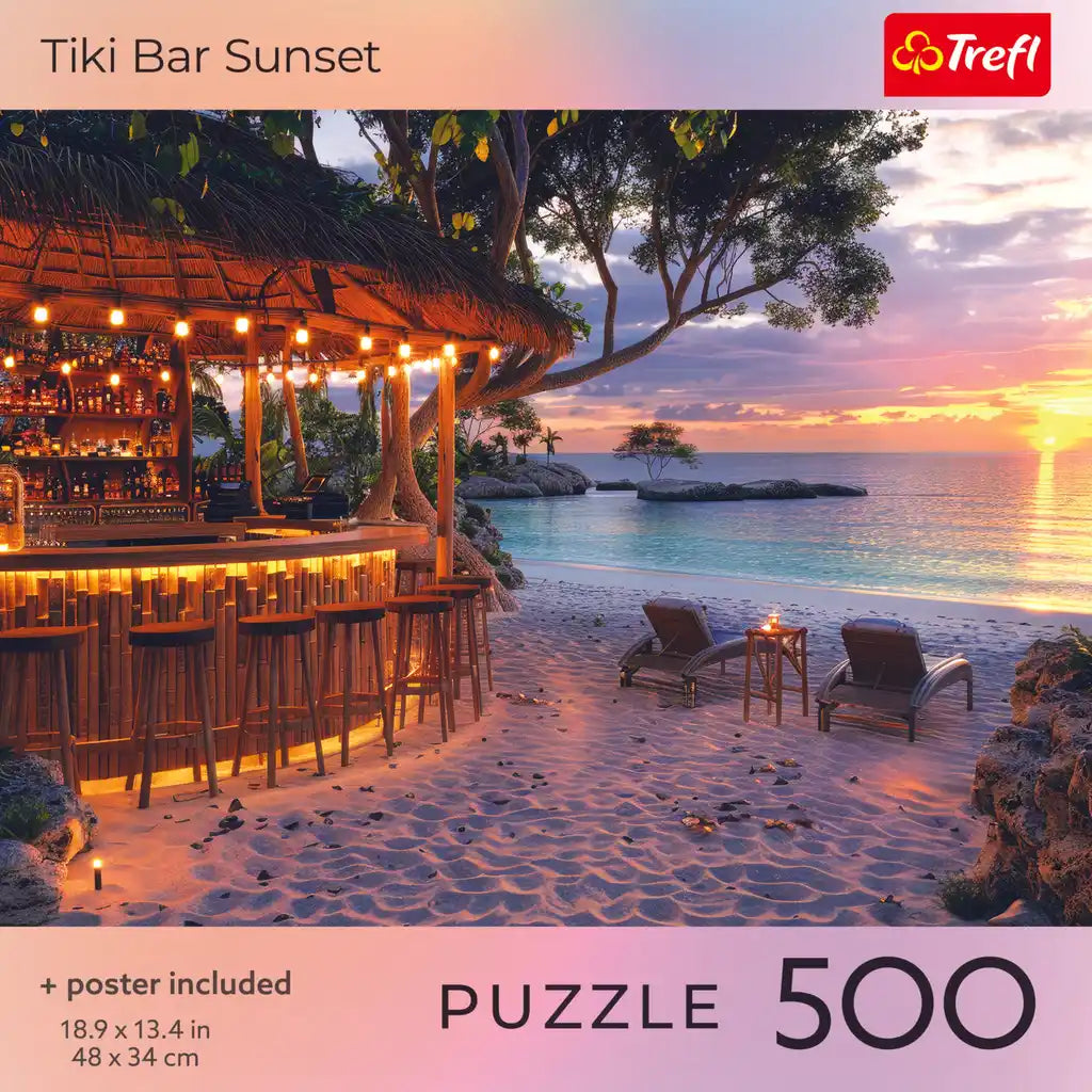 Tiki Bar Sunset 500 Piece Puzzle
