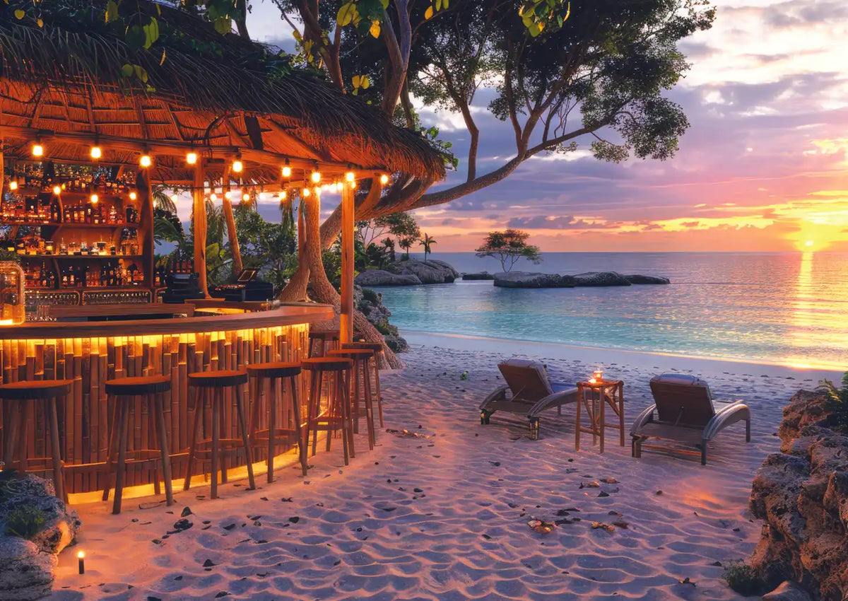 Tiki Bar Sunset 500 Piece Puzzle