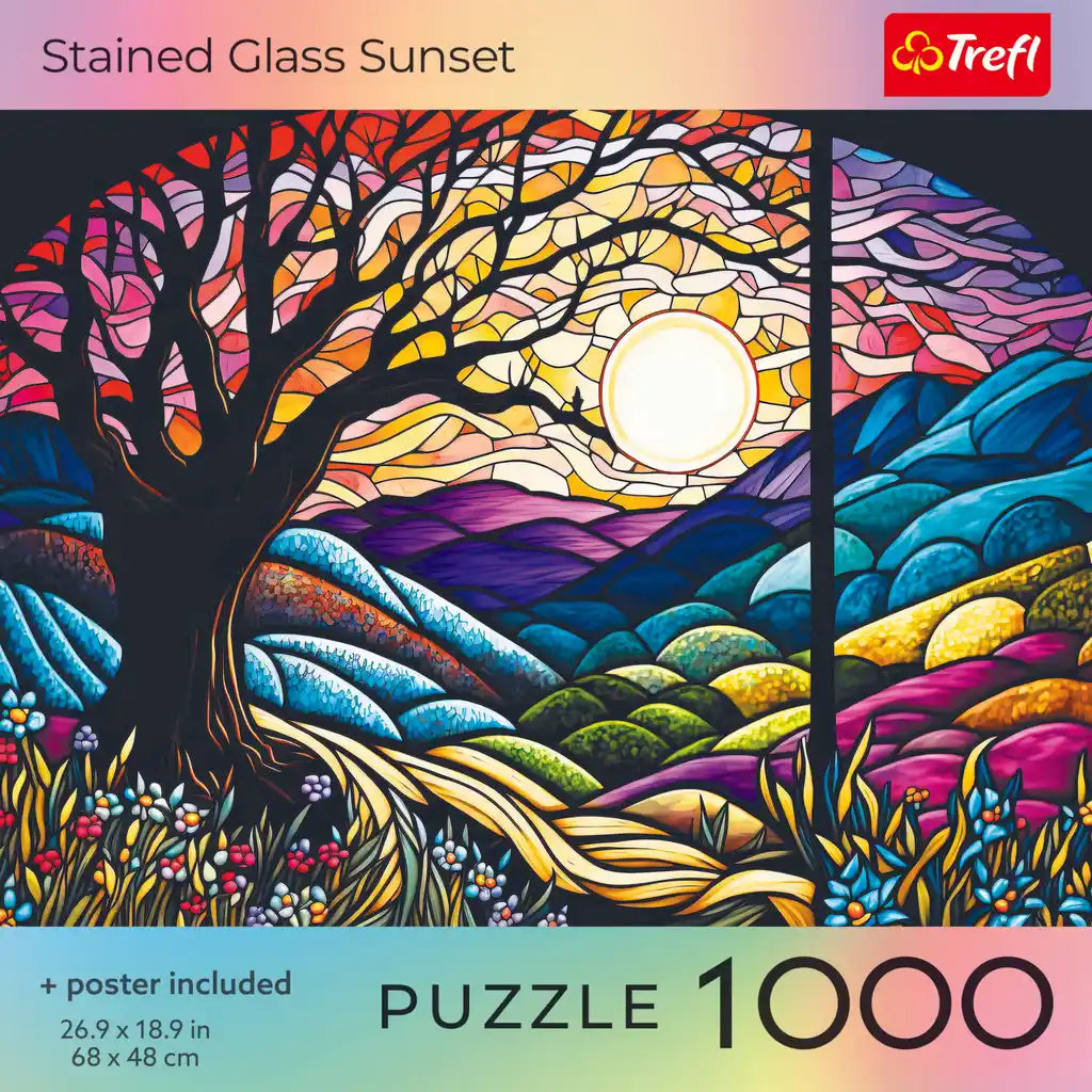 Stained Glass Sunset 1000 Piece Puzzle