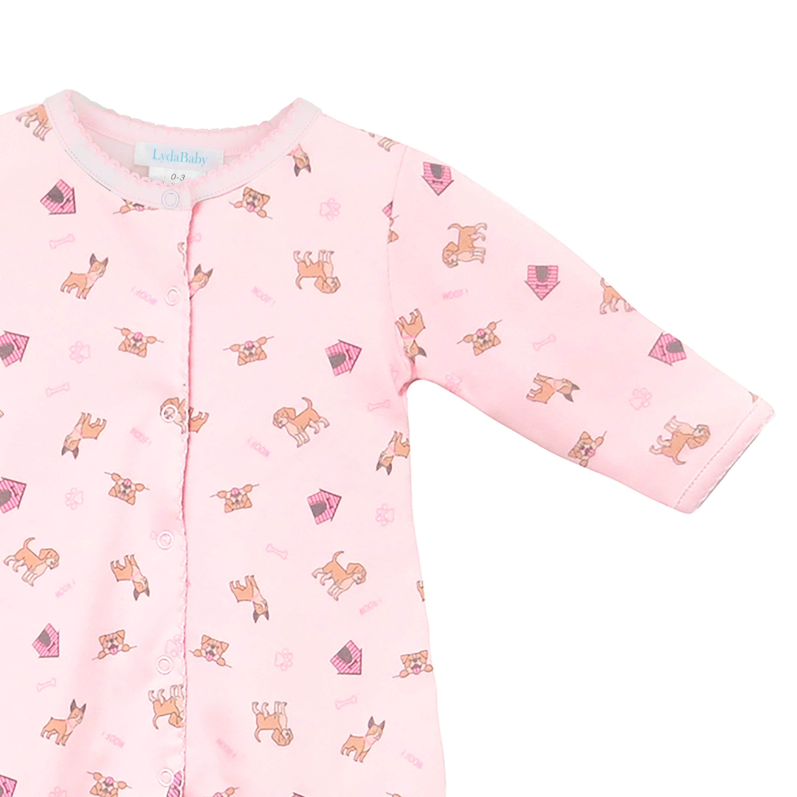 Cute Puppies Printed Footie | Baby Girl