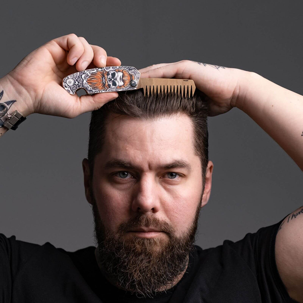 Wooden Beard Comb - Custom Pattern