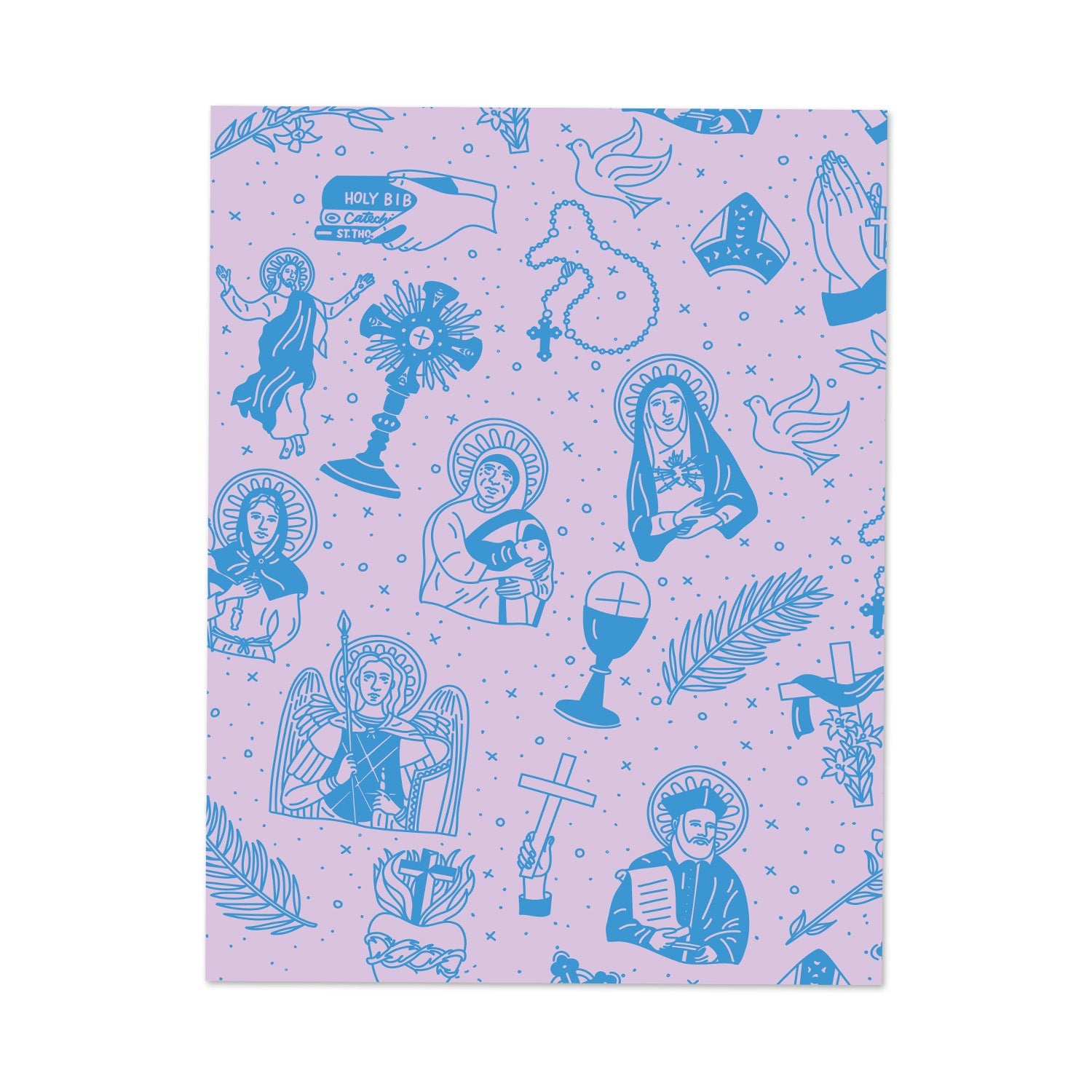 Catholic Pattern Greeting Cards (set Of 8)