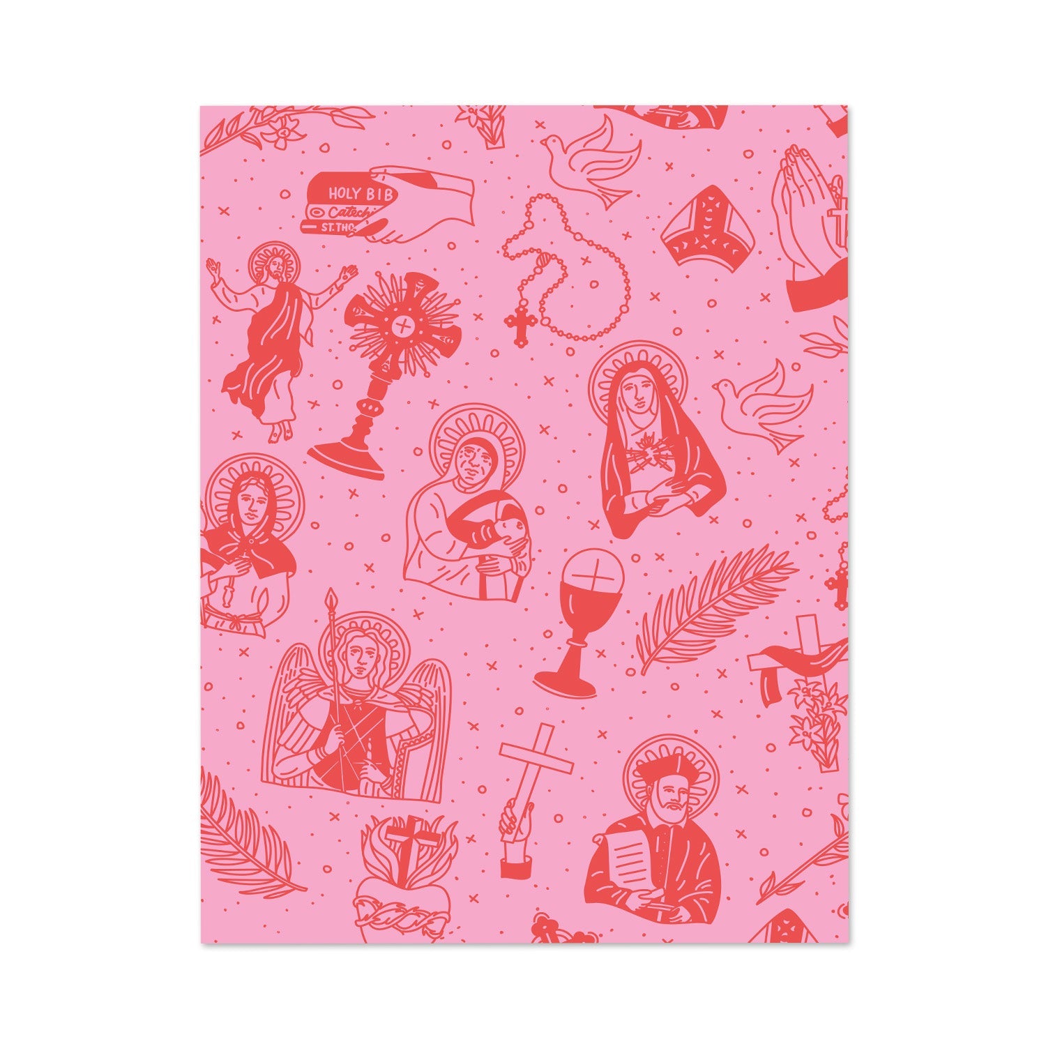 Catholic Pattern Greeting Cards (set Of 8)