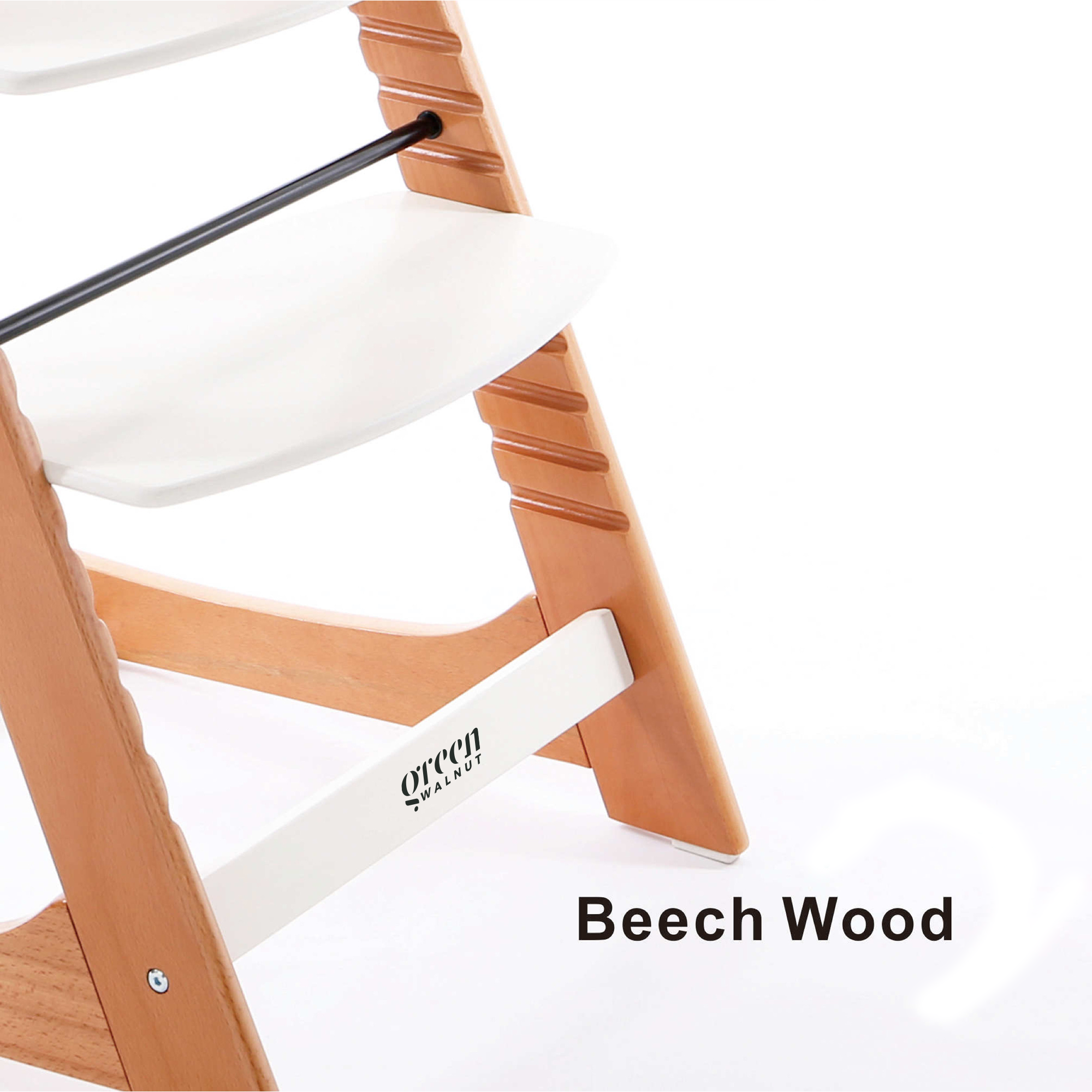 Wooden High Chair For Babies And Toddlers | Includes ( Seat Cushion ,tray & 5 Point Belt )