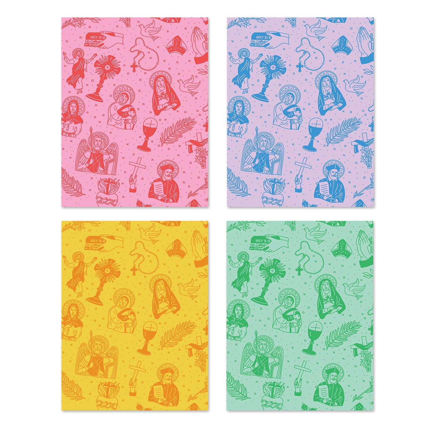 Catholic Pattern Greeting Cards (set Of 8)