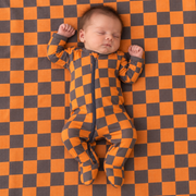 Pumpkin Plaid Footie