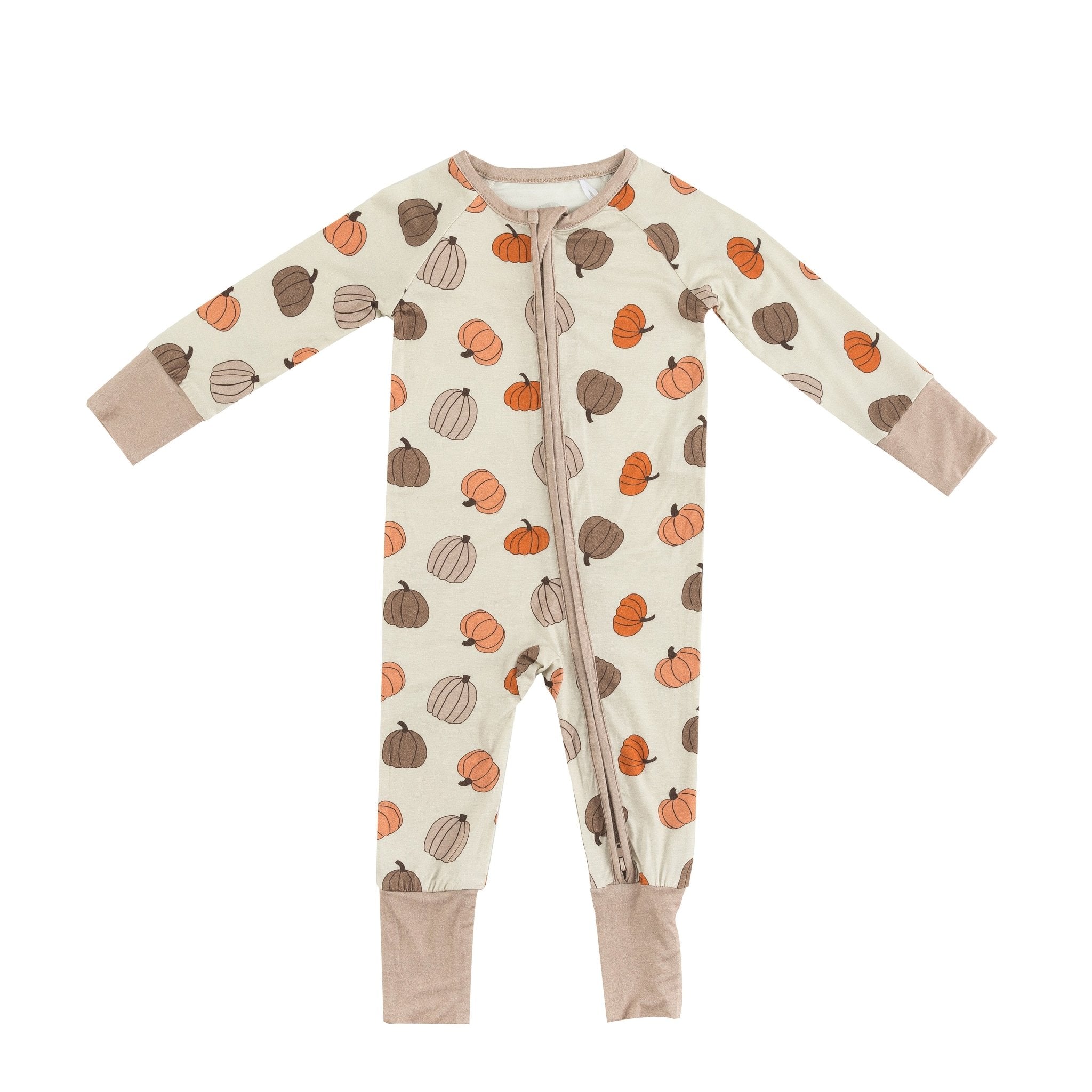 Pumpkins Beige (convertible Zip Footies)