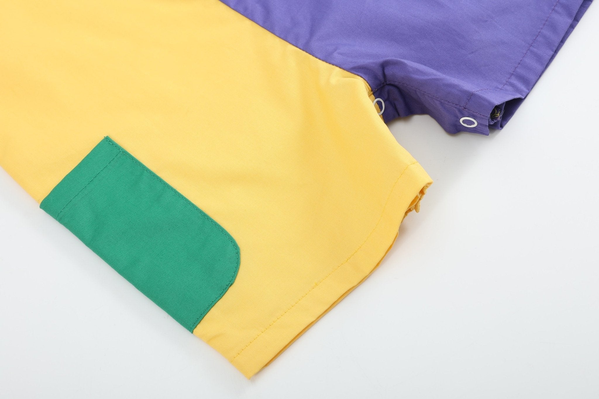 Purple, Green And Gold Mardi Gras Shortalls