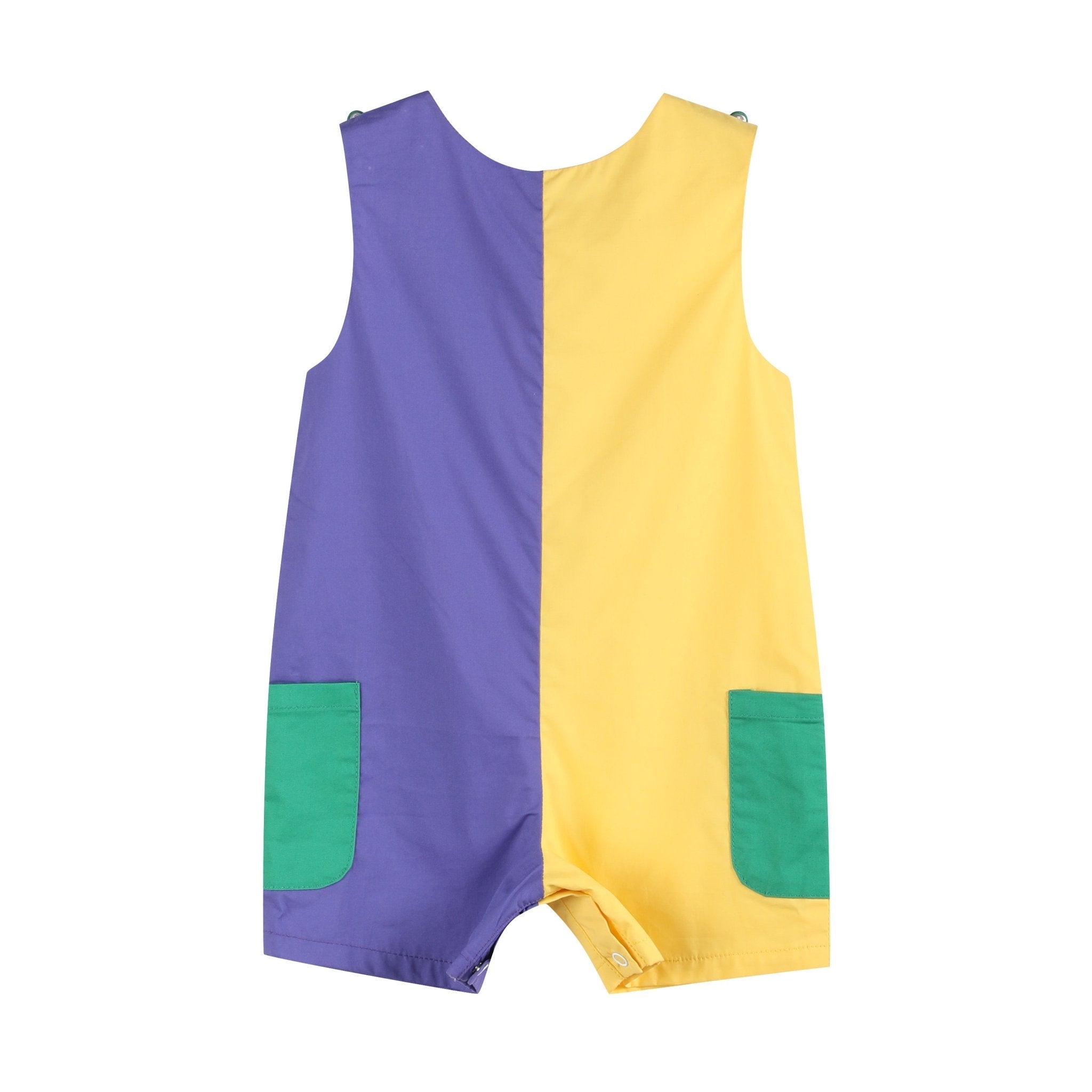 Purple, Green And Gold Mardi Gras Shortalls