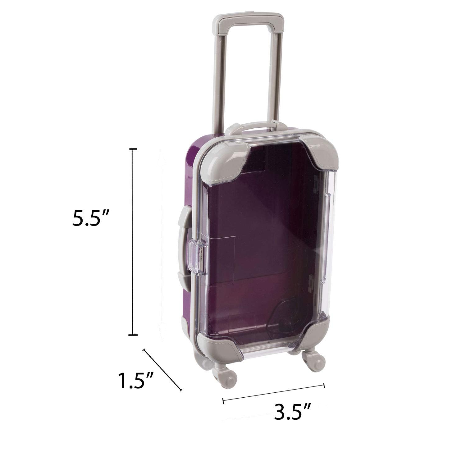 Mini Suitcase Candy Box 5.5"x3.5"x1.5" Purple 8 Pack