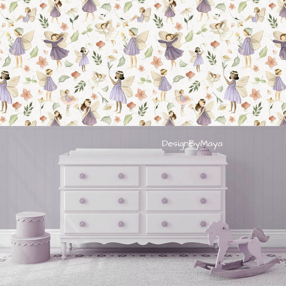 Fairy Flowers - Nursery Wall Decor Wallpapers