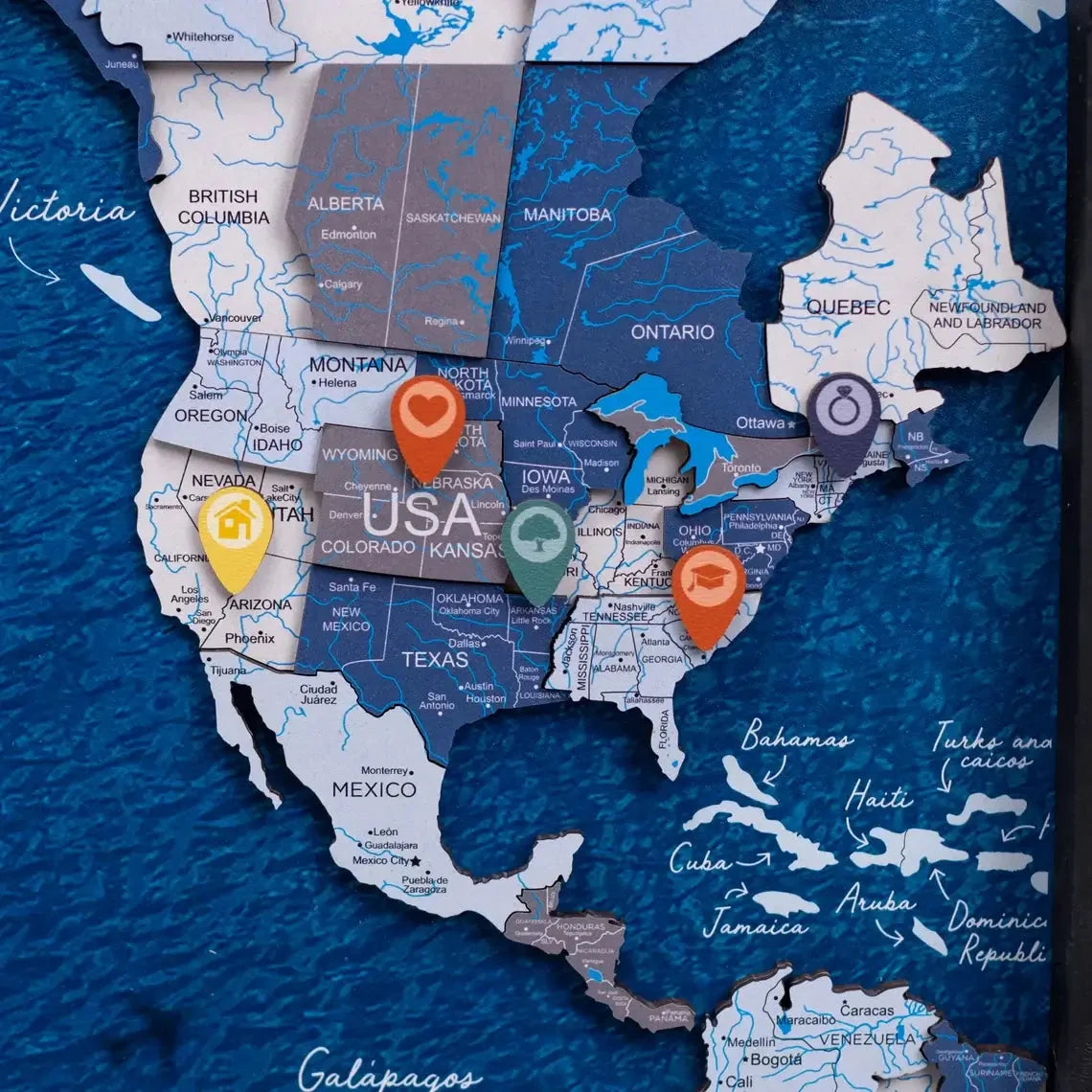 Wooden Location Pins
