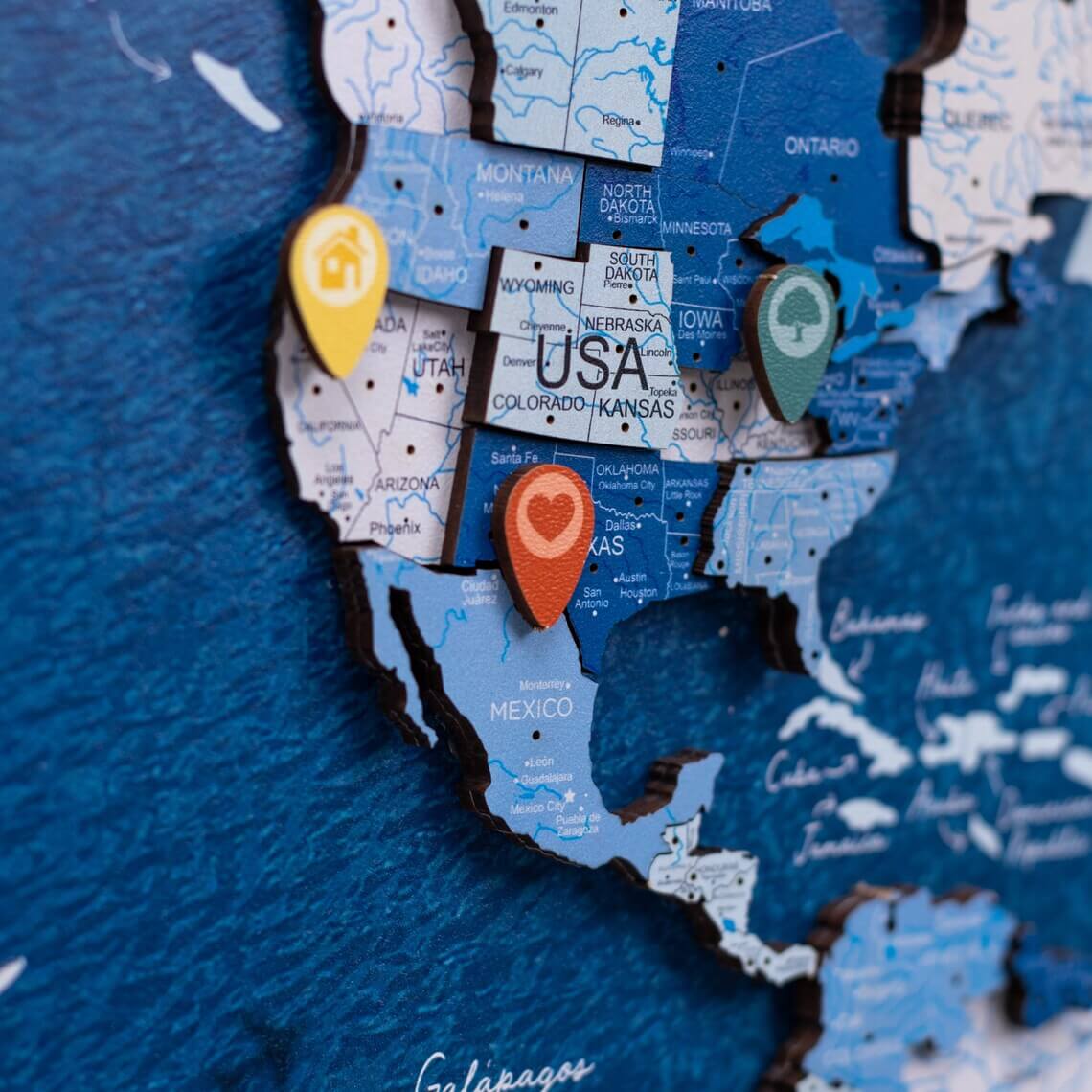 Wooden Location Pins