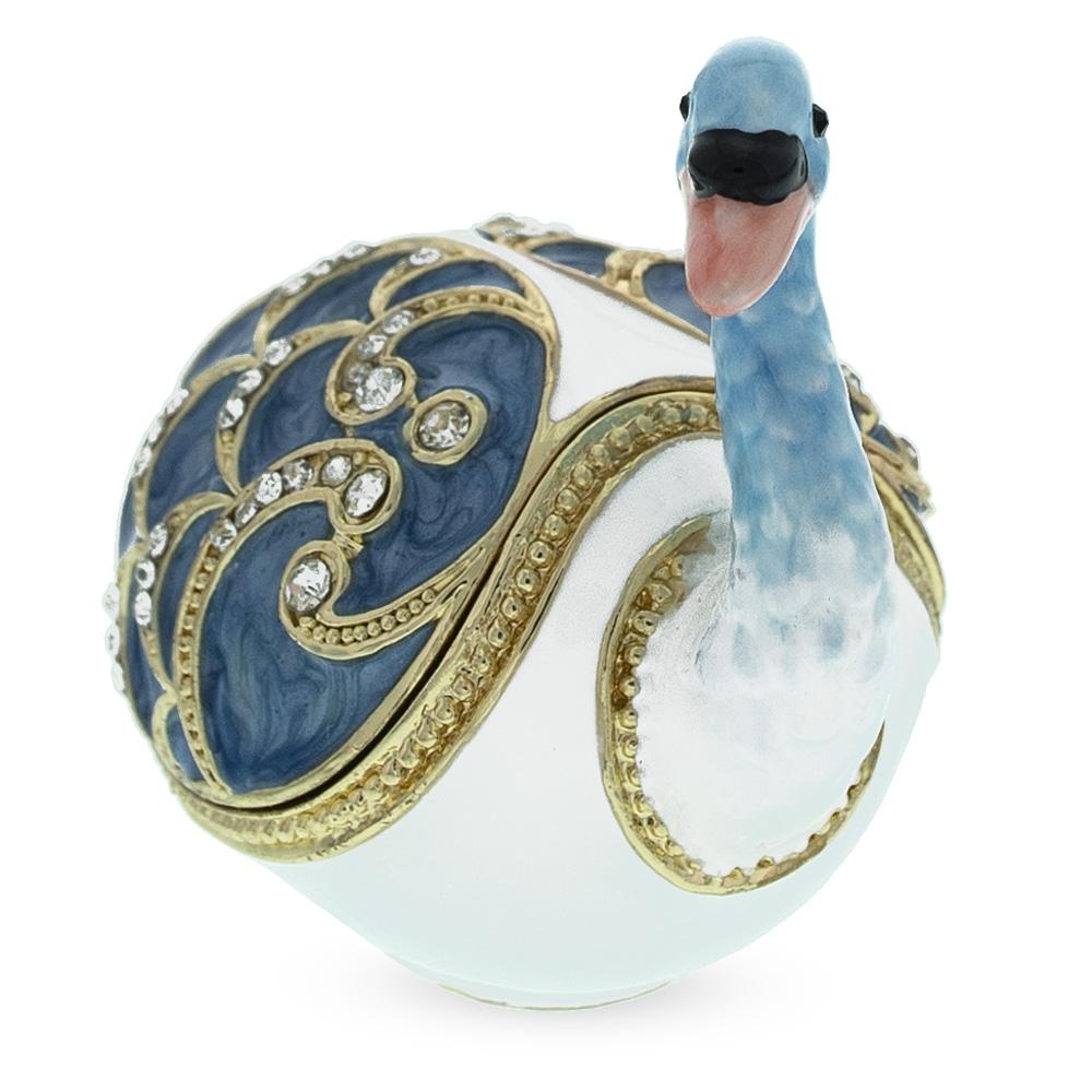 Jeweled Swan Trinket Box Figurine