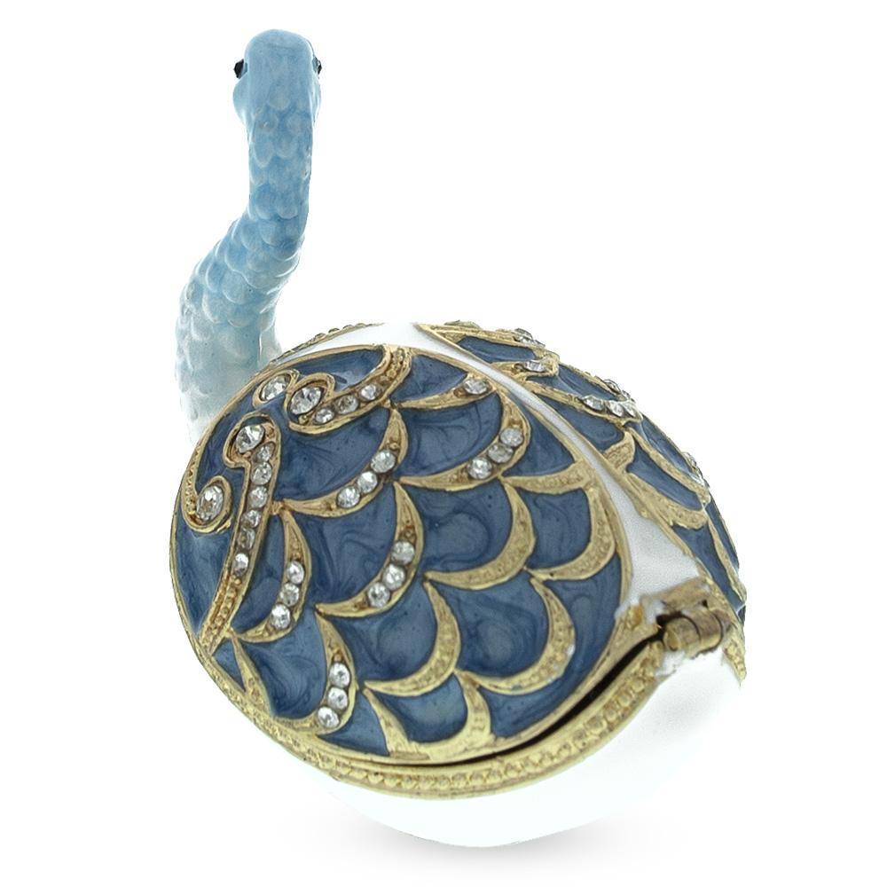 Jeweled Swan Trinket Box Figurine