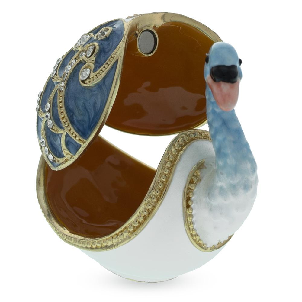 Jeweled Swan Trinket Box Figurine