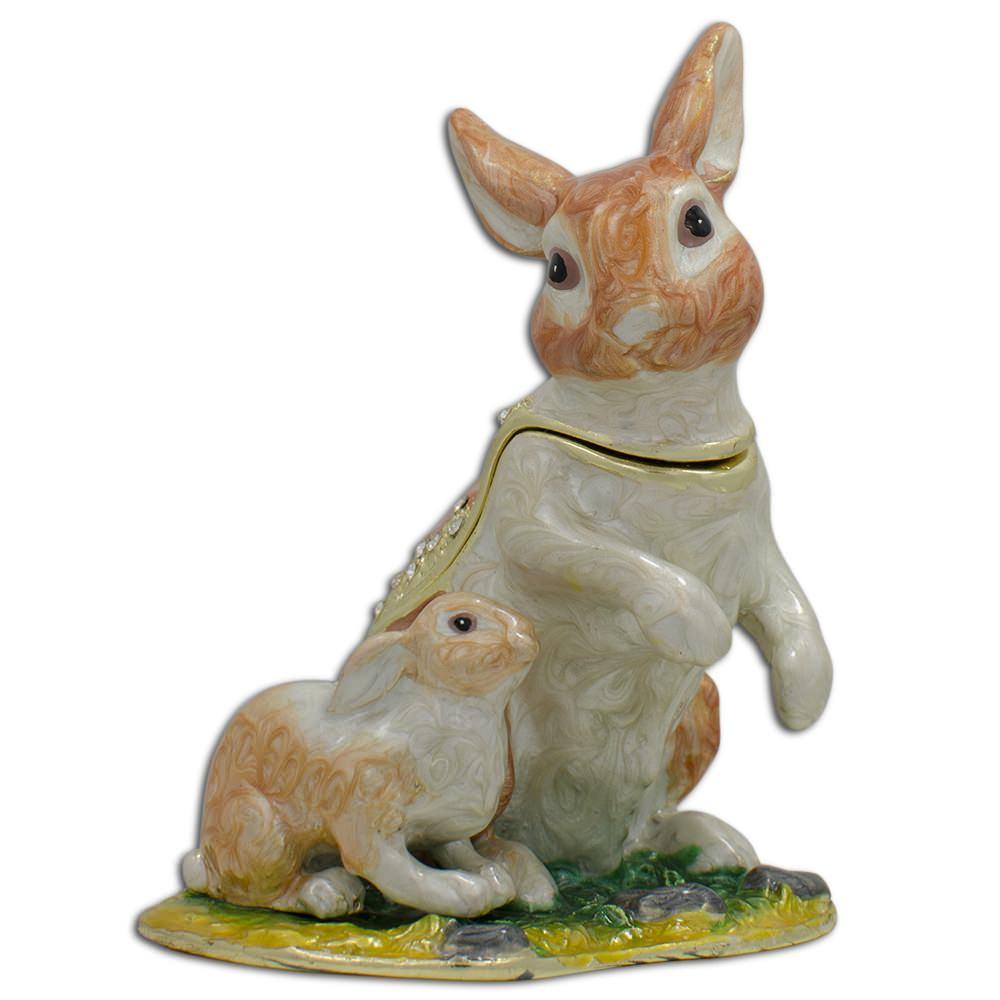 Bunny Family Trinket Box 3.25 Inches