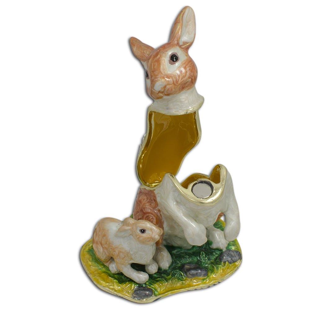 Bunny Family Trinket Box 3.25 Inches