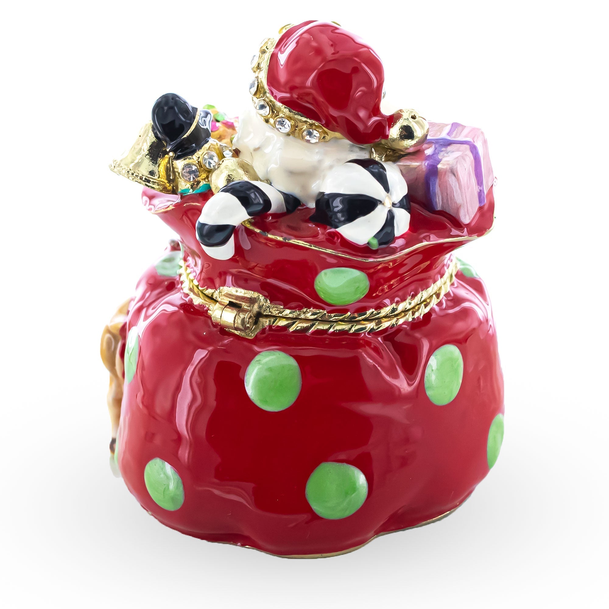 Santa In Gifts Bag Trinket Box Figurine