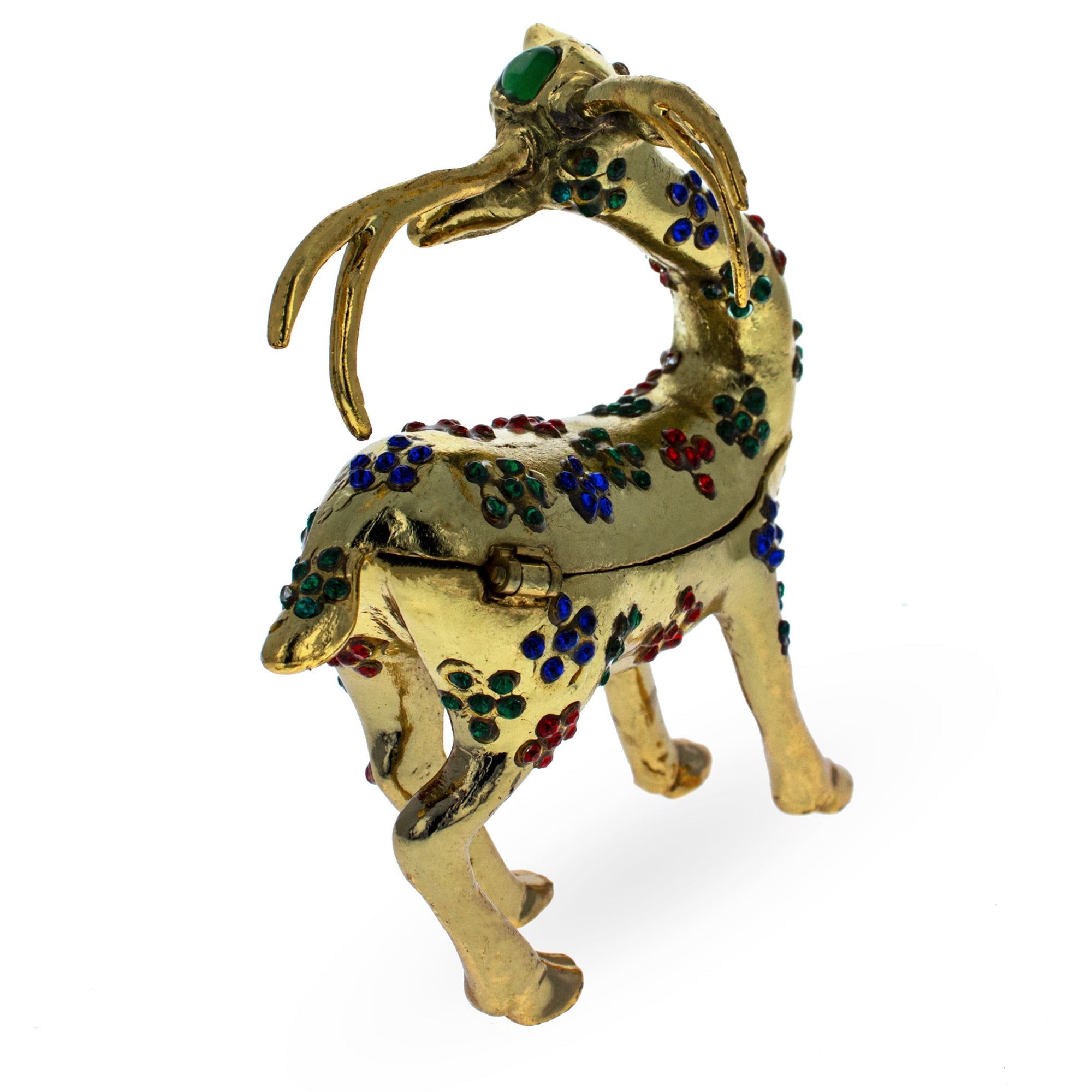 Jeweled Reindeer Trinket Box Figurine