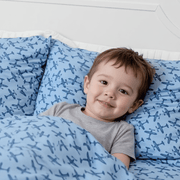 Quilted Blanket - Airplane Blue