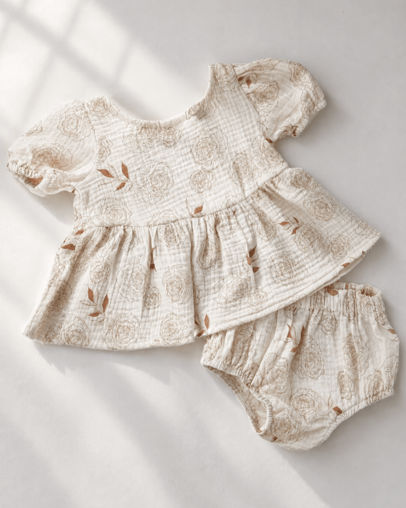 Quinn Bow-back Top & Bloomer Set - Victorian Rose