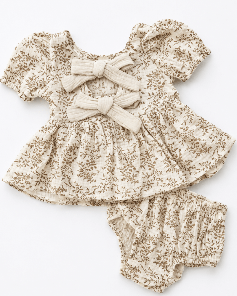 Quinn Bow-back Top & Bloomer Set - Wisteria Smoke
