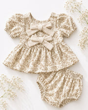 Quinn Bow-back Top & Bloomer Set - Wisteria Smoke