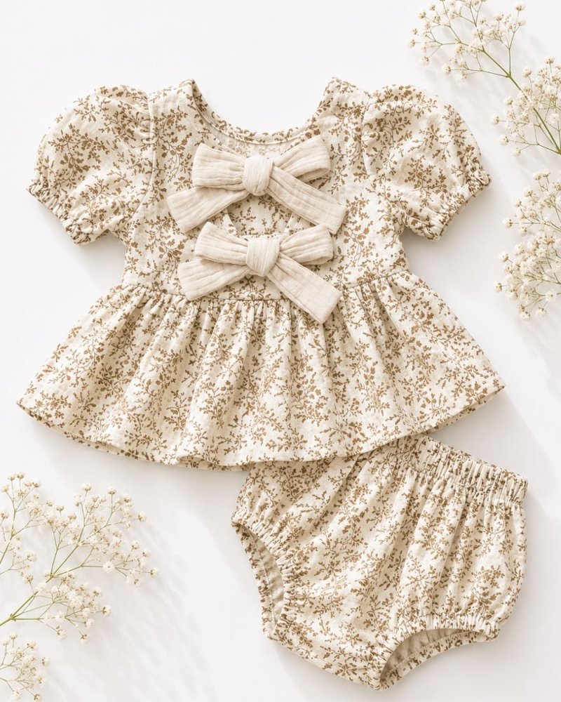 Quinn Bow-back Top & Bloomer Set - Wisteria Smoke
